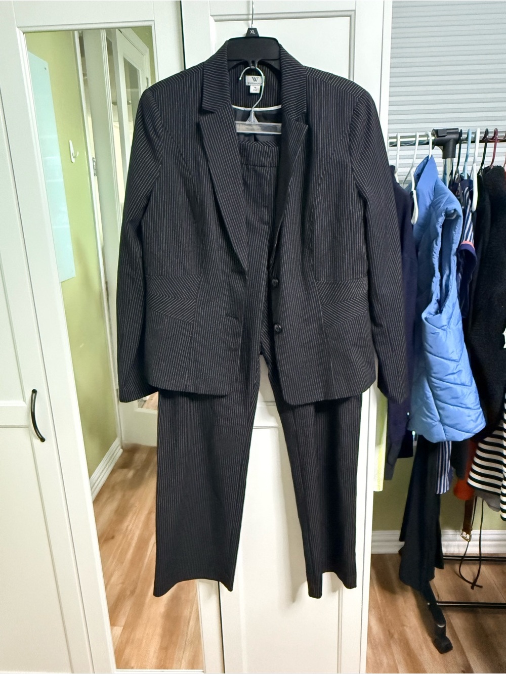 Worthington Charcoal Pinstripe Women's Two-Piece Suit